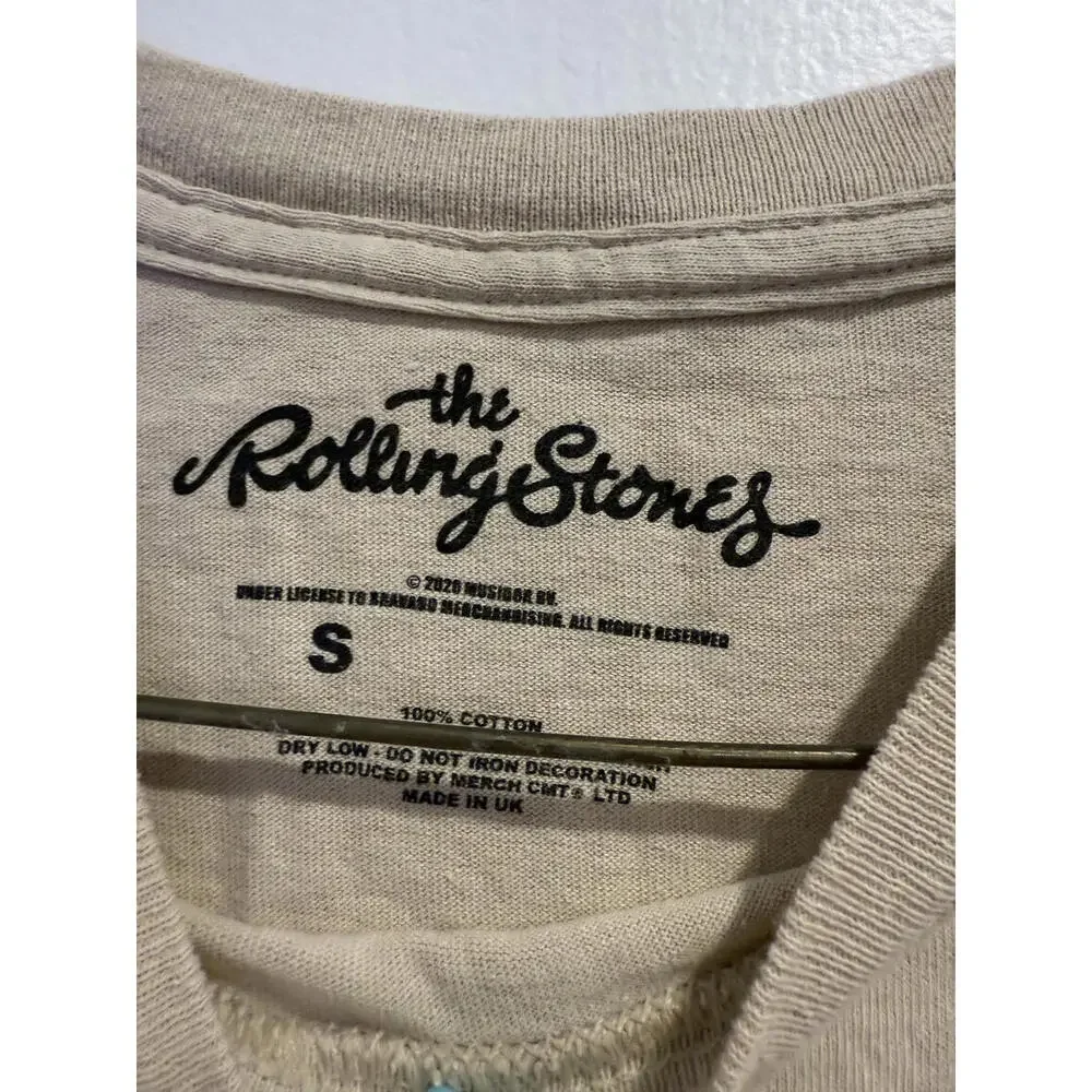The Rolling Stones Leopard Print Tongue Graphic Cropped T-Shirt Size S - Picture 3 of 4